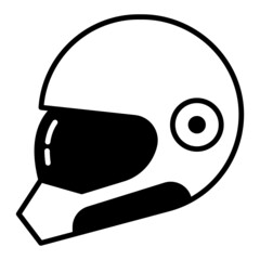 sporty helmet icon on transparent background
