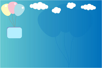 Celebration theme background with balloons and clouds