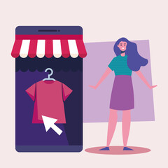 woman and smartphone