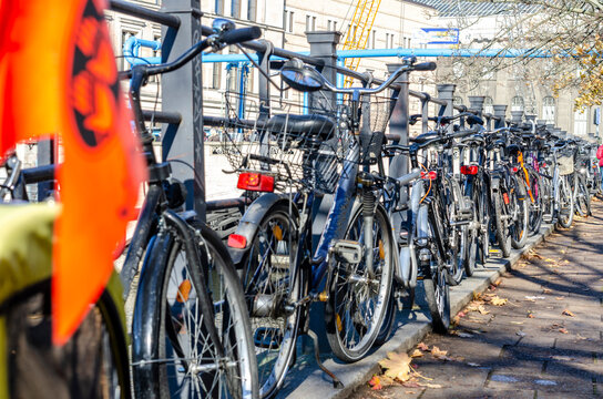 bicycles parcing on the street