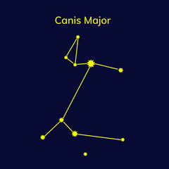 Constellations on a dark blue background