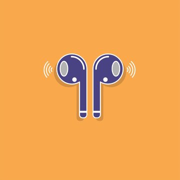 Vectorized Earpods Earphones Vector Icon And Illustration
