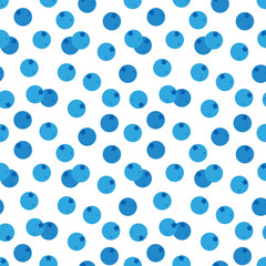 Blueberry vector seamless pattern background for food and nature design.
