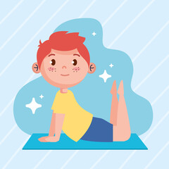 little boy yoga character