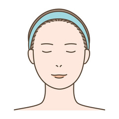ヘアバンドを付けている女性のイラスト