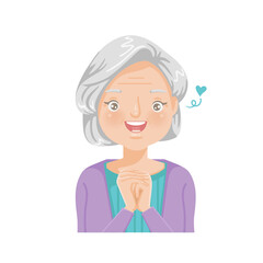cartoon portrait of an elderly woman