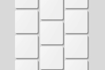 Blank square business card for mockup. 3D Render.
