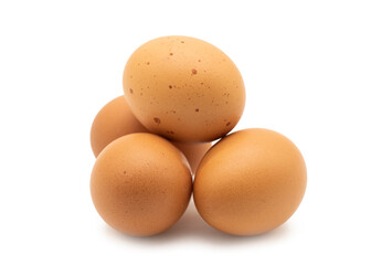 chicken eggs isolated on white background.