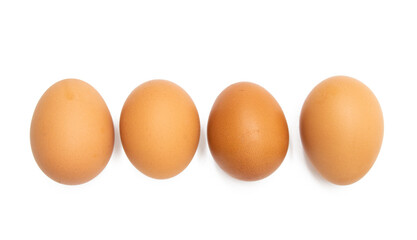 Group of chicken eggs isolated on white a background