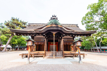 Obraz premium Sumiyoshi taisha, also known as Sumiyoshi Grand Shrine, is a Shinto shrine in Sumiyoshi-ku, Osaka, Osaka Prefecture, Japan.
