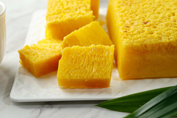 Bika Ambon, Honeycomb Cake with Yellow Color, Oleh Oleh from Medan