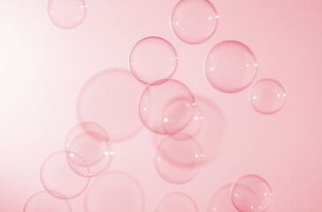 Abstract Beautiful Pink Soap Bubbles Background. Soap Sud Bubbles Water.	
