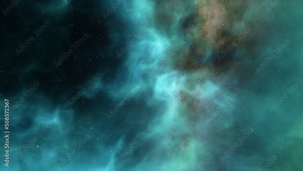 Wall mural universe filled with stars, nebula and galaxy