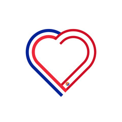 unity concept. heart ribbon icon of france and french polynesia flags. vector illustration isolated on white background