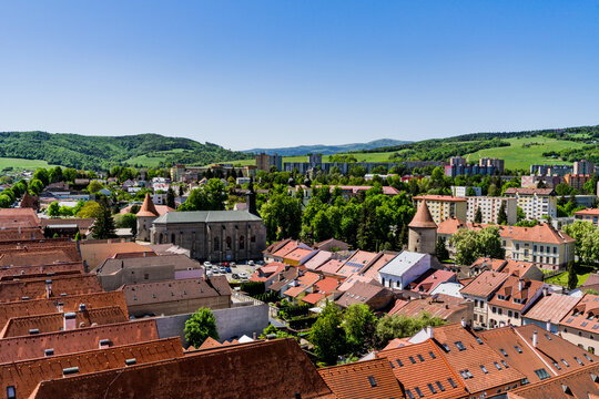 View from the Basilica of St. Giles to Bardejov. Blue sky