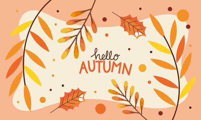 hello autumn lettering postcard © Gstudio