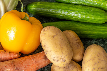 vegetables on the table. natural state