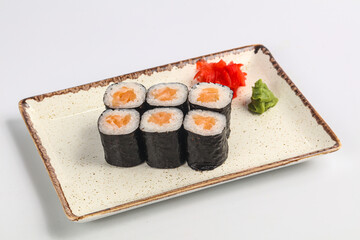 Japanese roll maki with salmon