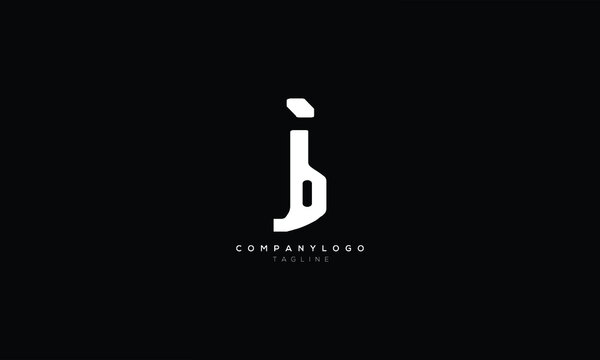JB BJ Abstract initial monogram letter alphabet logo design