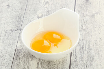 Chicken egg in the bowl