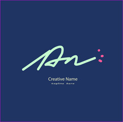 An Initial Handwriting Logo Illustrations & Vectors