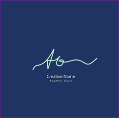 Aq Initial Handwriting Logo Illustrations & Vectors