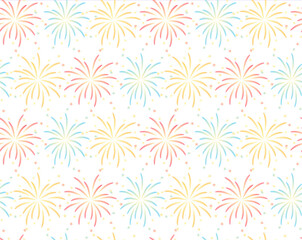 背景が白い花火のパターン