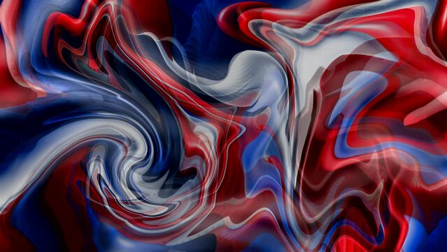 Dark red blue white liquid painting seamless motion video. Highly detailed colorful vibrant abstract painting for use as intro video backgrounds, textures and overlays