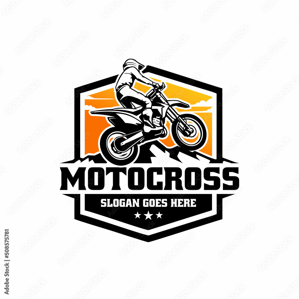 Sticker motocross extreme sport illustration logo vector