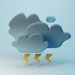 thunderstorm and clouds - 3d render illustration