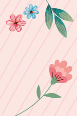 flowers in wooden background
