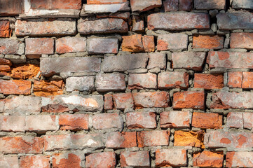 destroyed brick wall
