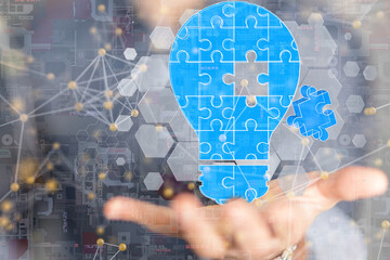 Neural network 3D illustration. Big data and cybersecurity