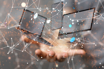 Business intelligence analyst dashboard on virtual