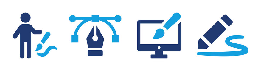 Graphic design vector icon set. Designer tools for webdesign and creative illustration.