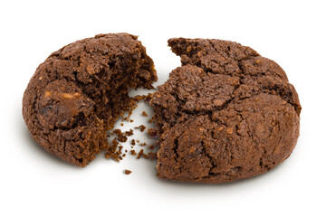 chocolate cookies isolated on white background with full depth of field