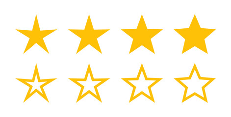 Obraz premium Yellow star vector shape icon set
