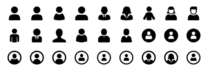Deurstickers User icon vector set. Profile and people silhouette collection. © Icons-Studio