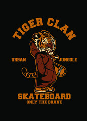 TIGER CLAN SKATEBOARD CARTOON
