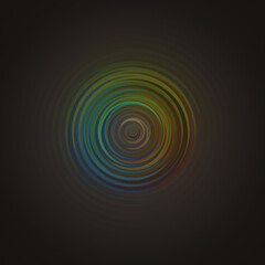 abstract background multicolored circular waves on black