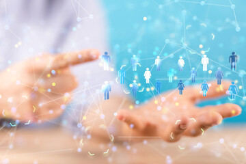 Global network. Blockchain. 3D illustration. Neural networks and artificial intelligence. Abstract