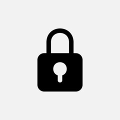 Padlock icon in solid style about essentials, use for website mobile app presentation