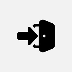 Login icon in solid style about essentials, use for website mobile app presentation