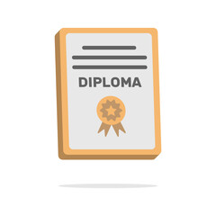 3d diploma certificate concept in minimal cartoon style