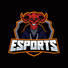 Demon mascot esports logo vector