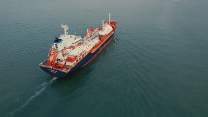 LPG gas ship in Black Sea, Batumi, Adjara, Georgia. High quality photo