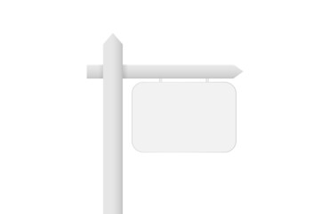 Pillar with blank white plate template