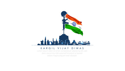 Kargil Vijay-illustration of abstract concept for Kargil Vijay Diwas, banner or poster.26 JULY