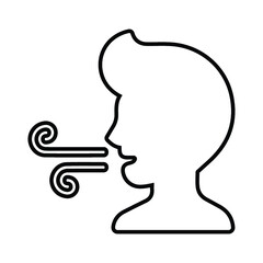 Breathing, sleeping line icon. Outline vector.