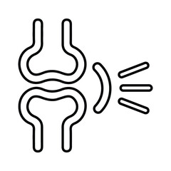 Joints, rheumatology outline icon. Line art vector.